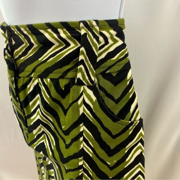ETCETERA Chevron Print Olive Black Pencil Skirt - Picture 11 of 13